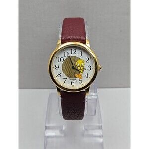 Armitron Tweety Bird Watch Gold Tone Quartz 2000 Hong Kong WR 100 Ft New Battery